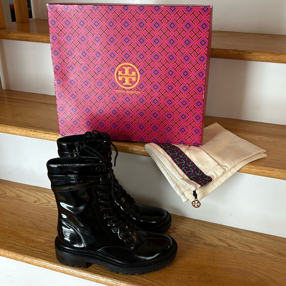 Brand new Tory Burch T Hardware combat boot. Size 7